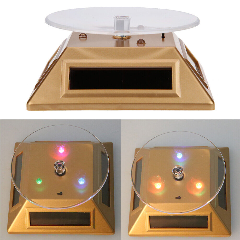 Solar Showcase 360 Turntable Rotating Jewelry Watch Ring Display Stand 037B