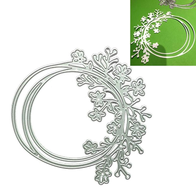 Metal Cutting Dies Garland Flower Frame Combination Embossing Puzzle Die Stencil