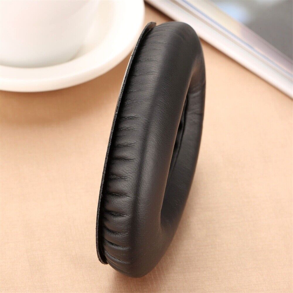 1 Pair Black Softer Leatherette Earpads Foam Cushion & Headhand High Elasticity