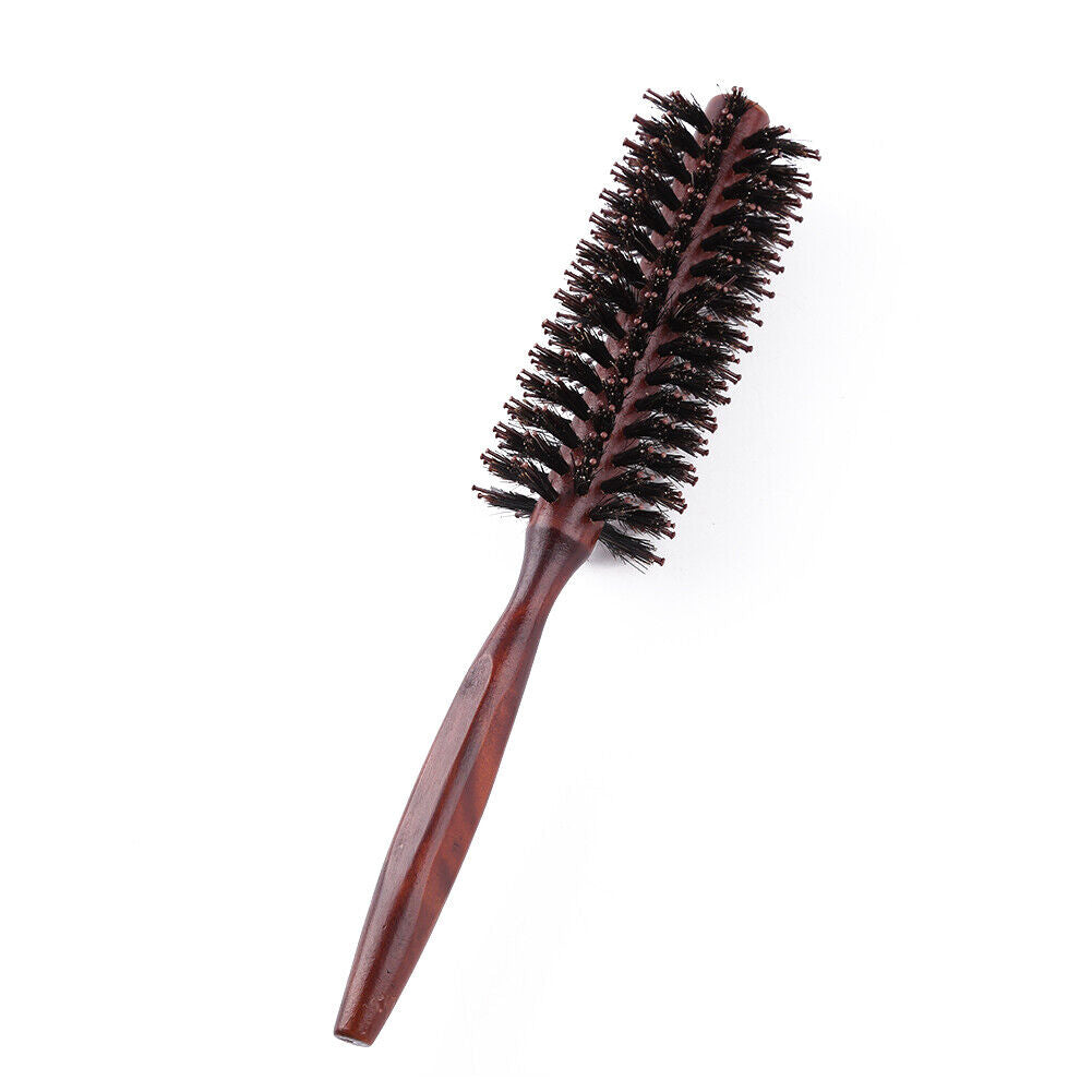 3 Sizes Anti Static Wood Bristle Hair Round Brush Hairdresser Styling