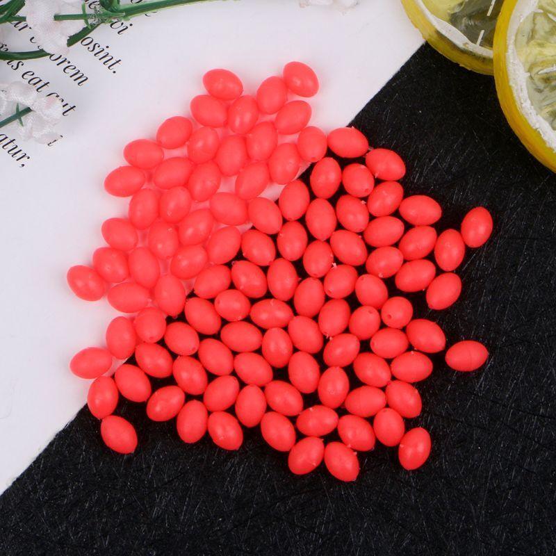 100Pcs Oval Luminous Fishing Lures Fishing Beads Sea Hard Floating Float Tackles