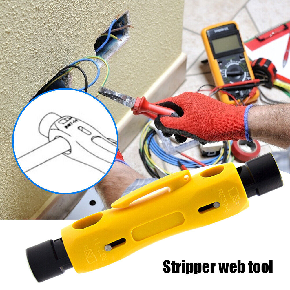 Multi-function RG85/59 Coaxial Cable Stripper Electrical Stripping Pliers
