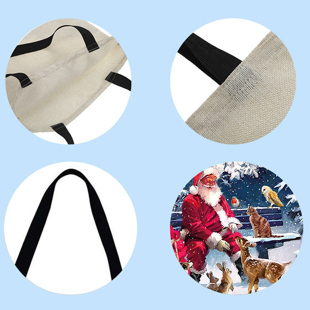 Santa Claus animals Printed Shoulder Shopping Bag Casual Large Tote Handbag