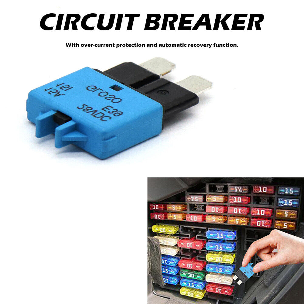 15A Circuit Breaker ATC Blade Fuse Manual Reset Resettable 15 Amp 28V DC