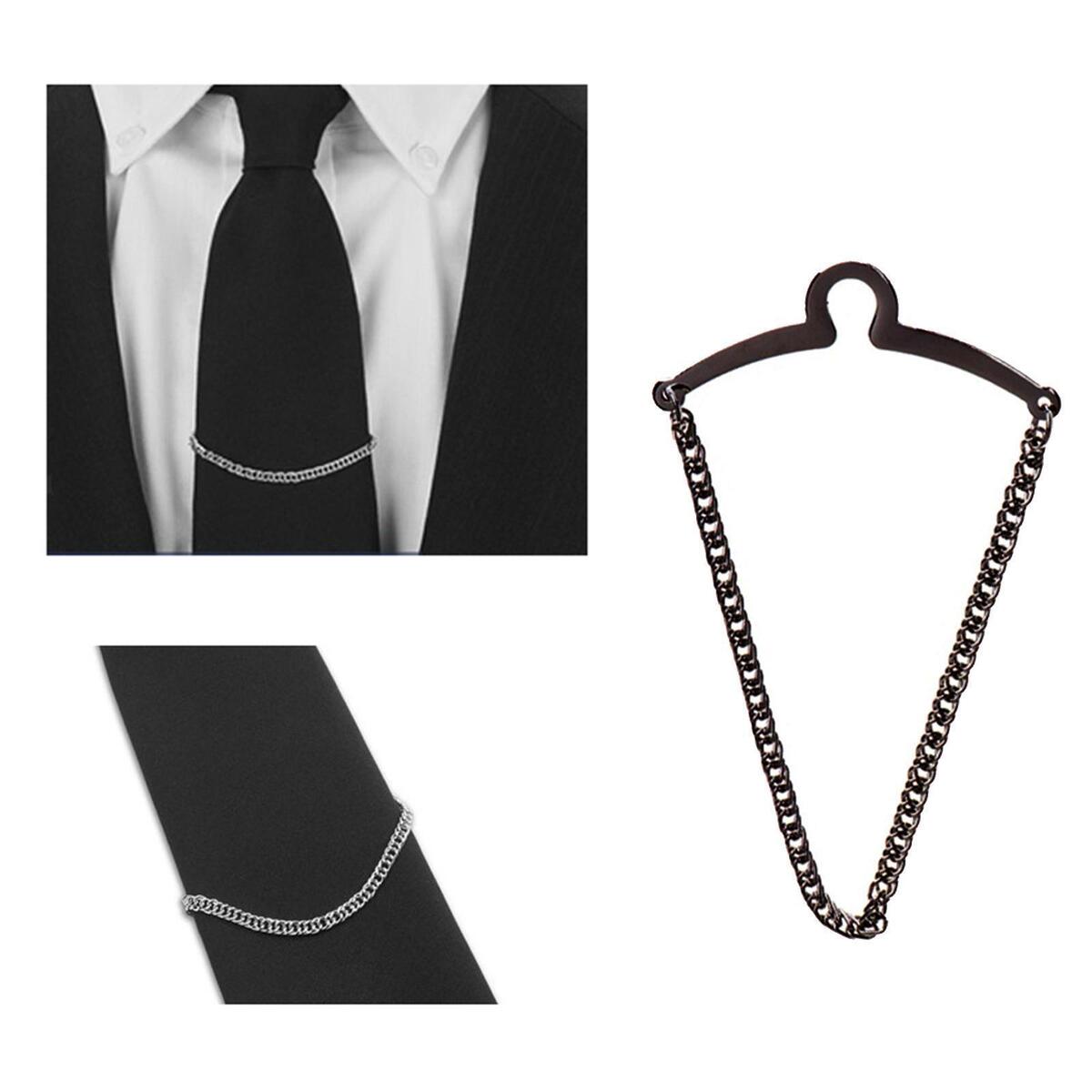 Necktie Tie Clips, Copper Classic Link Chain for Men Cravat Collar Clothes