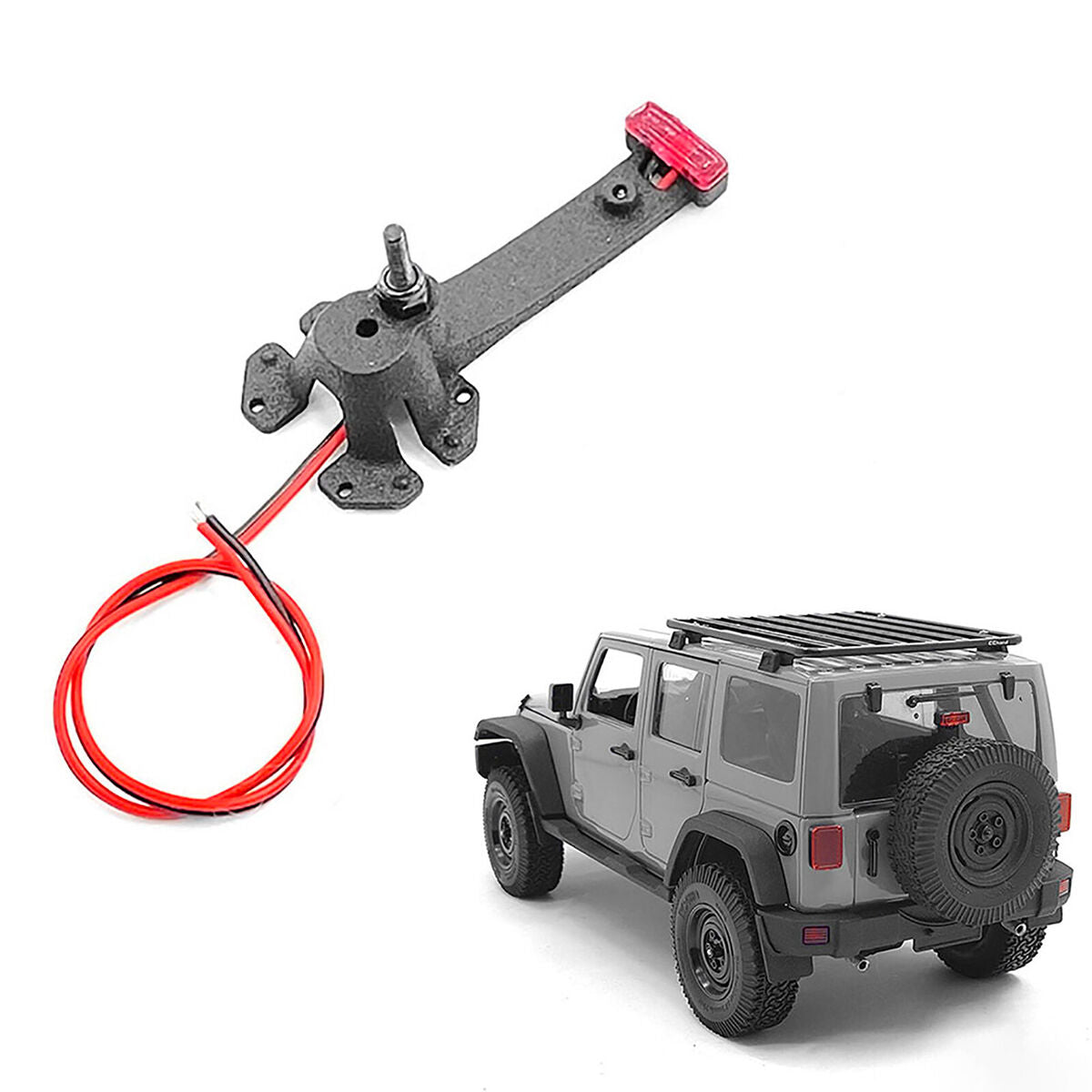 Nylon Spare Tire Holder Bracket with LED Brake Light Parts for CAPO CUB2 RC Car
