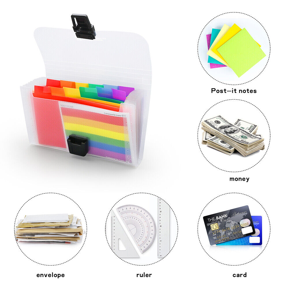 A6 Portable File Folder Storage Bag Document Binder Bill Receipt Organizer