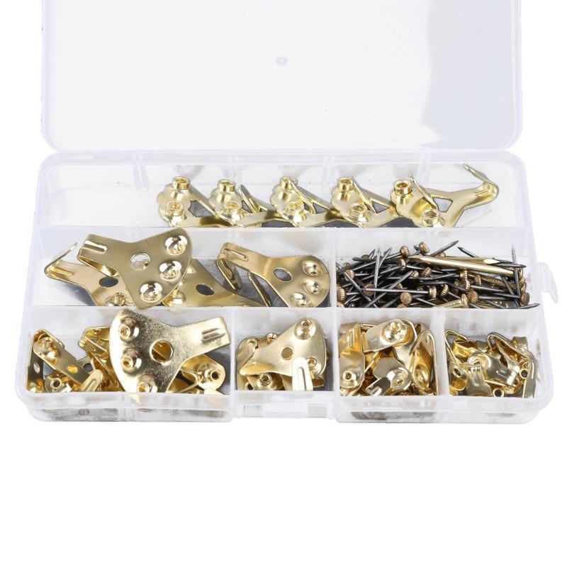 130pcs Heavy Duty Picture Hanging Kit Photo Frame Hooks Nails Hanger For Wall