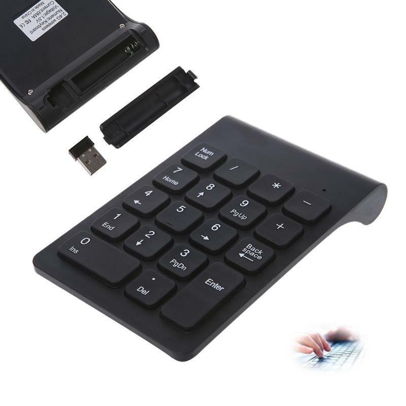 Portable 2.4G Wireless Digital Keyboard USB Number Pad 18 Keys Numeric Keypad