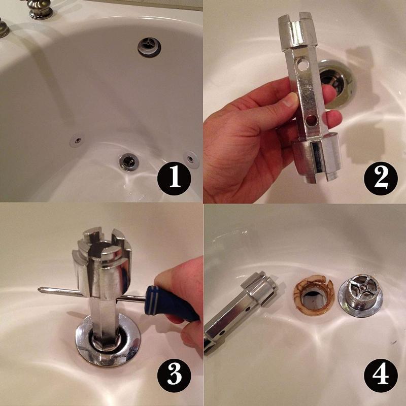 Tub Drain Remover & Basin Wrench Dual Ended Ratchet Wrench Aluminum Alloy Spanne