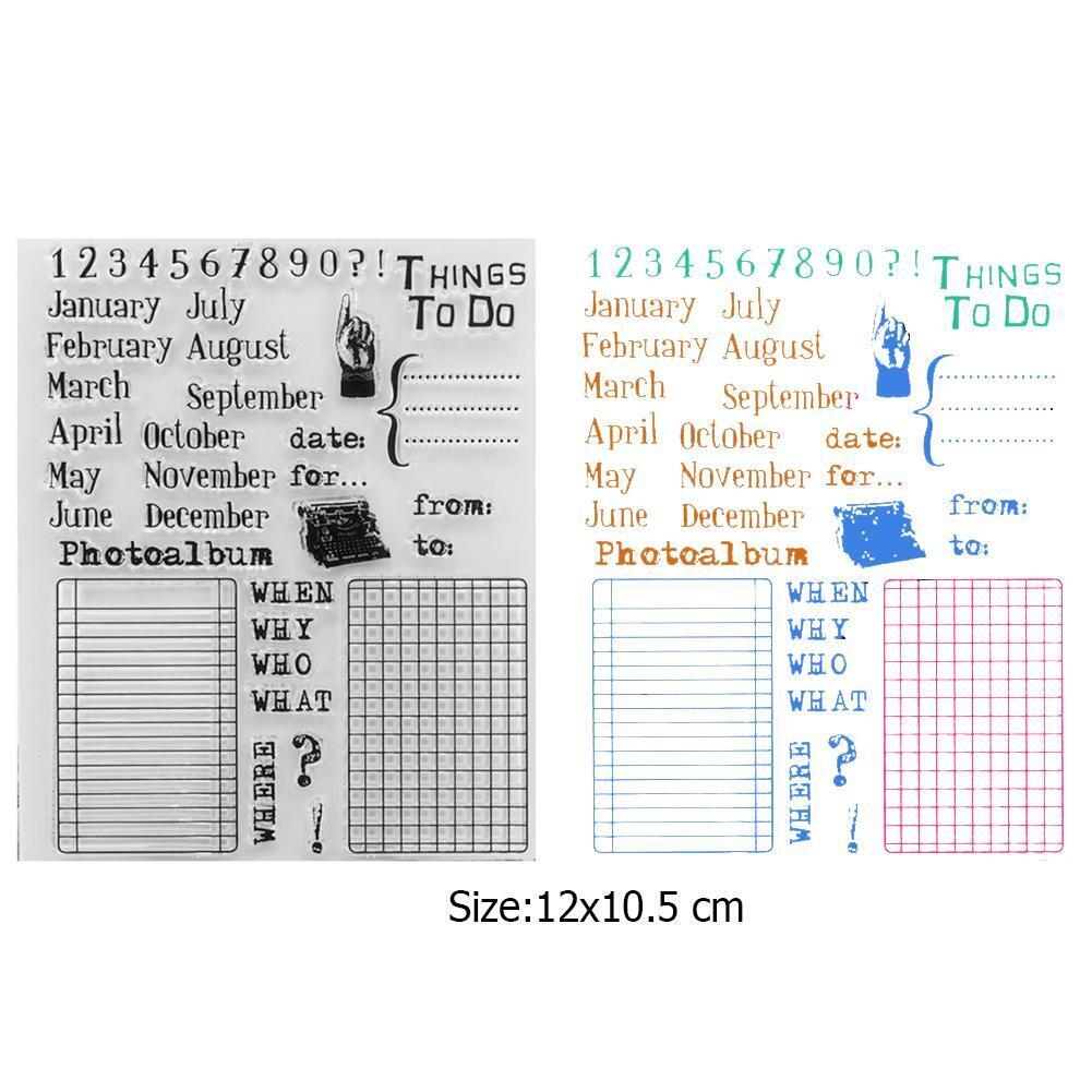 Schedule Plan Silicone Clear Stamp DIY Scrapbooking/Photo Album Craft Decor