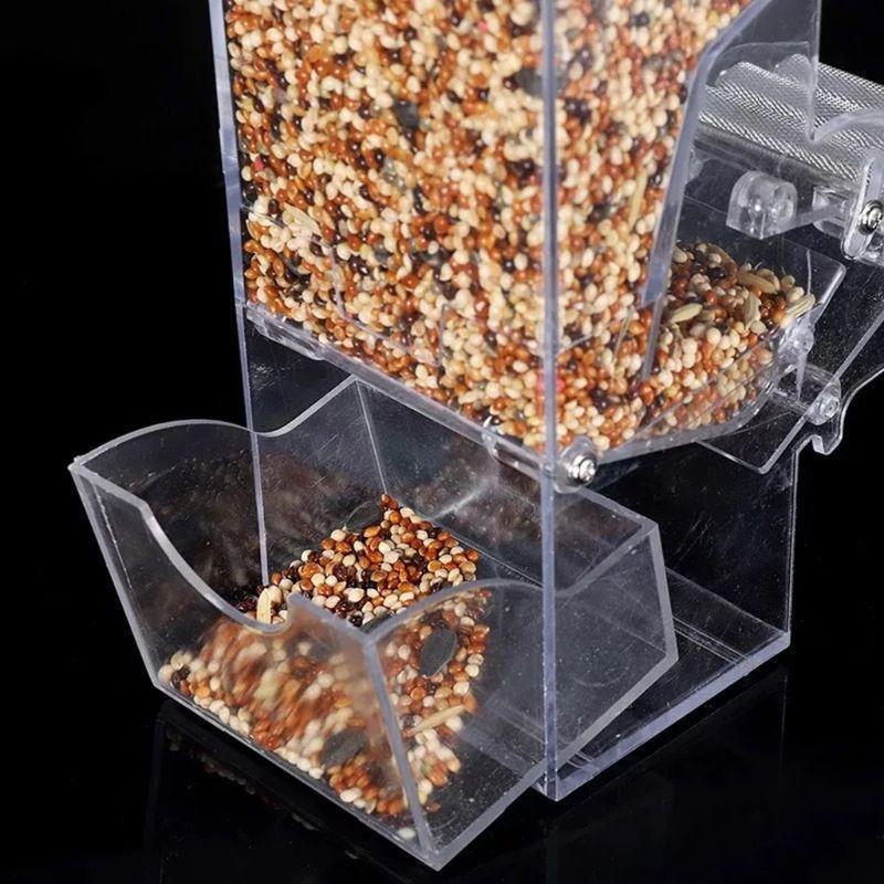 No Mess Bird Feeder Parrot Integrated Automatic Feeder with Perch Food Container