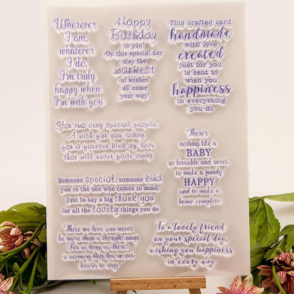 DIY Transparent Stamp Silicone Handmade Thanks Theme Photo Card Album Seals