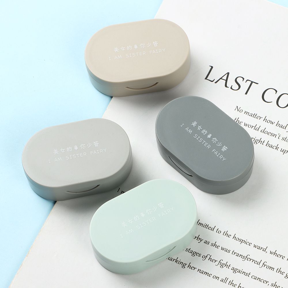 Lovely Colorful Contact Lenses Box Mini Square Contact Lens Case with Mirror