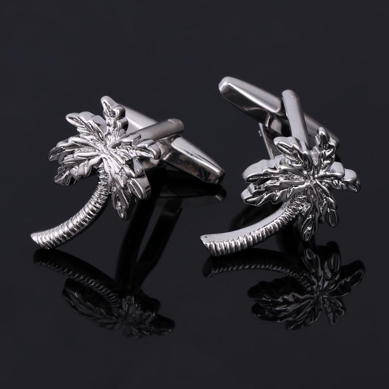 Novelty Coconut Tree Men Jewelry Wedding Party Business Shirt Cufflinks Cuff