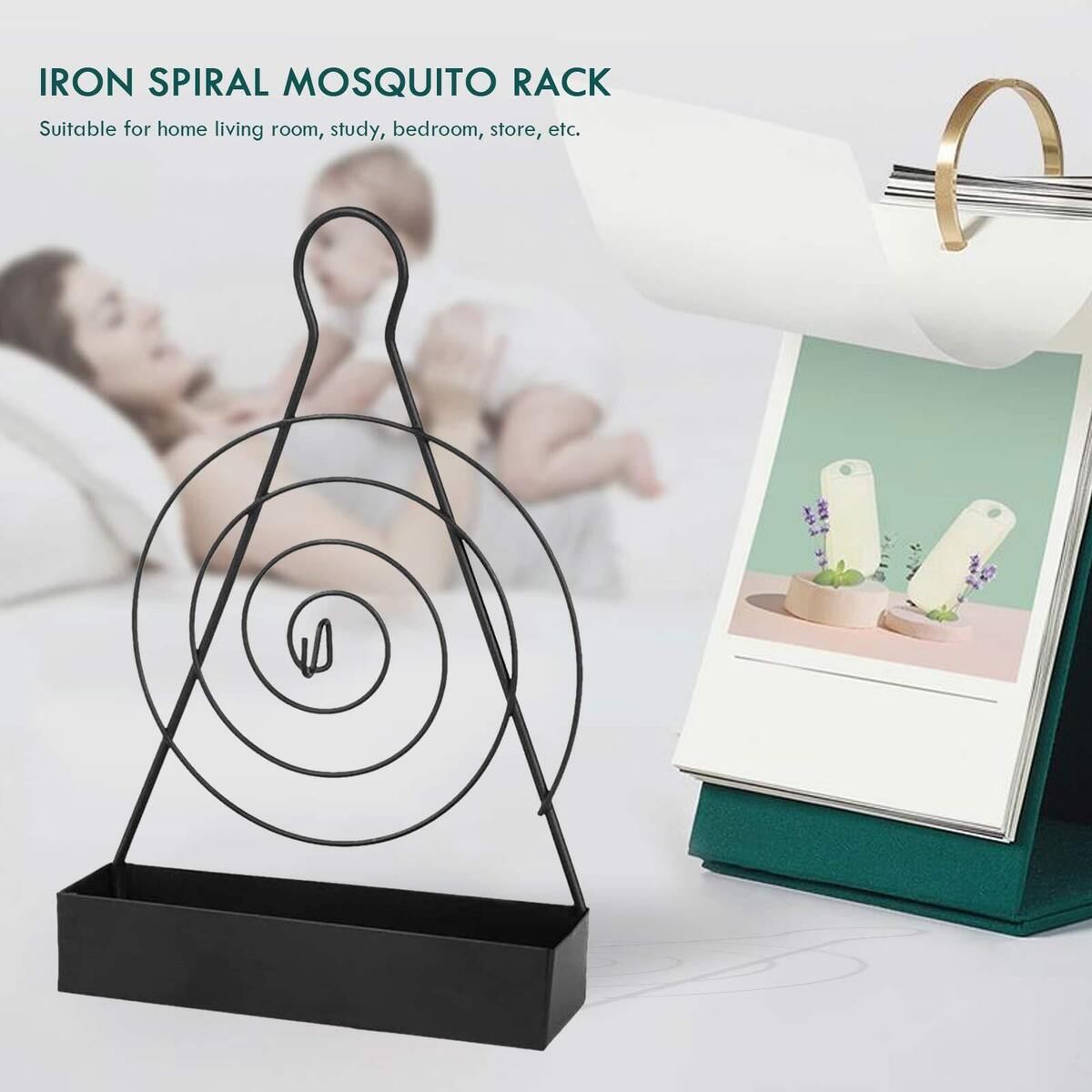 Mosquito Coil Holder - Iron Nordic Hanging Incense Burner Holder - Black