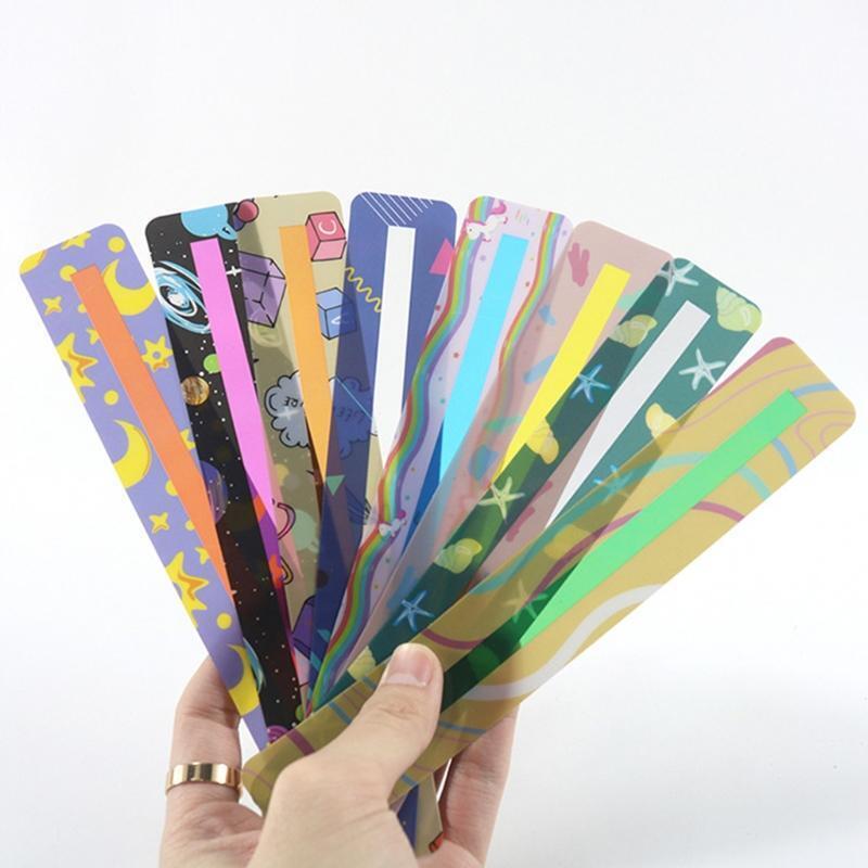 8Pcs Finger Focus Highlighter Colorful Guided Reading Strips for Kids Reading