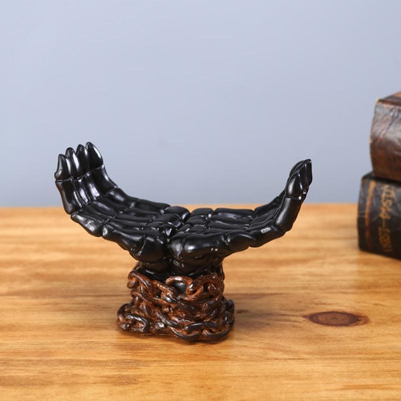 Palm Decorative Candle Holder Creative Gassho Candlestick Candles Tray Decor