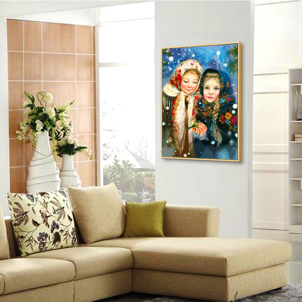 DIY Xmas Girls Full Drill Diamond Painting Mosaic Kit Bead Art Home Decor