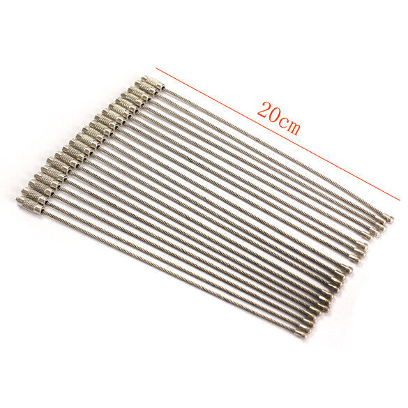 20 PCS Stainless Steel 20cm Wire Keychain Cable Key Ring for Outdoor