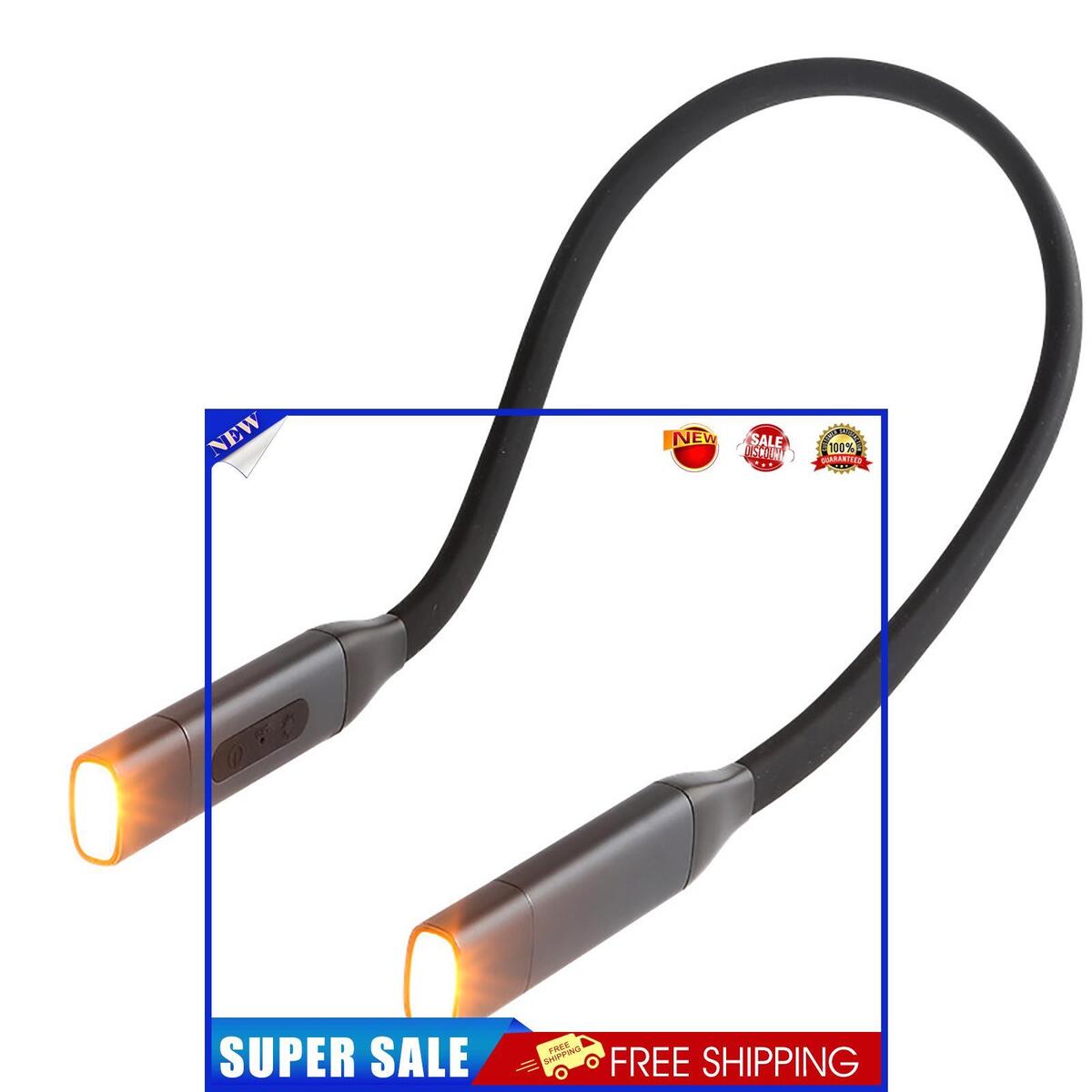 Neck Reading Light - 3 Colors 8 LED Book Light for Reading in Bed Running