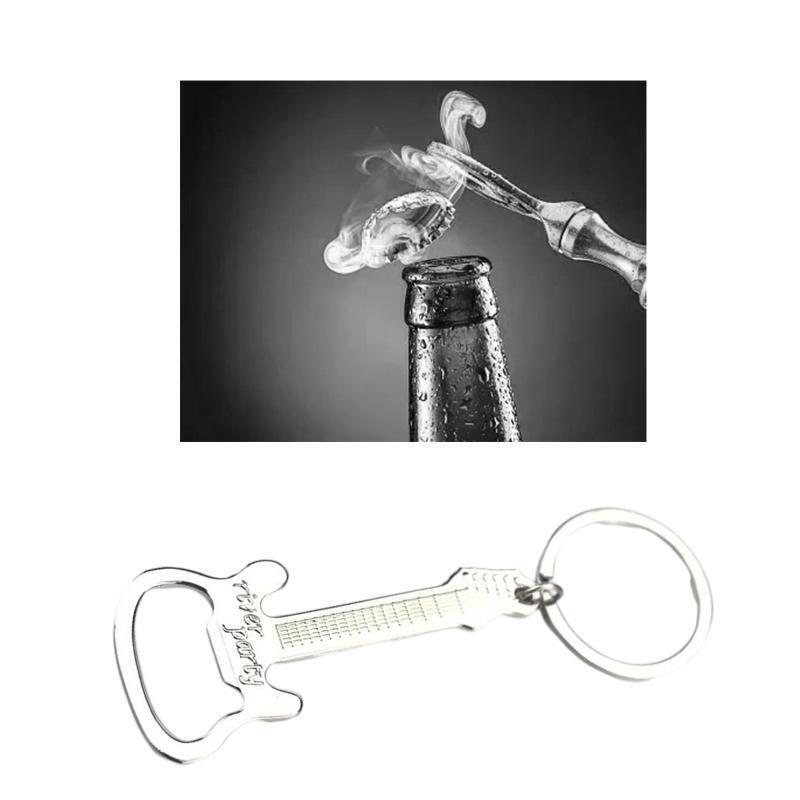 Keyrings Simulation Bottle Opener Guitar Key Chains Keyfob for Car House Bag