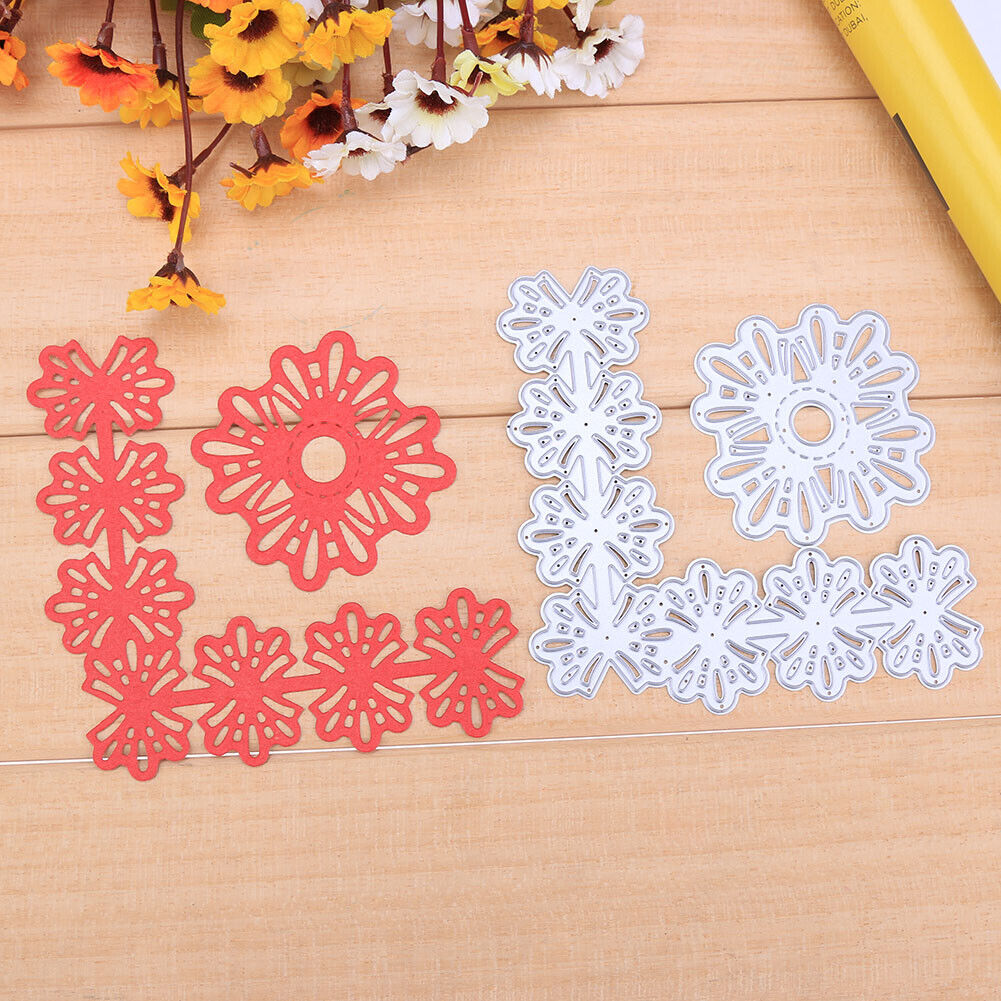 2pcs DIY Flower Lace Cutting Dies Stencils Scrapbook Embossing Album Cards-