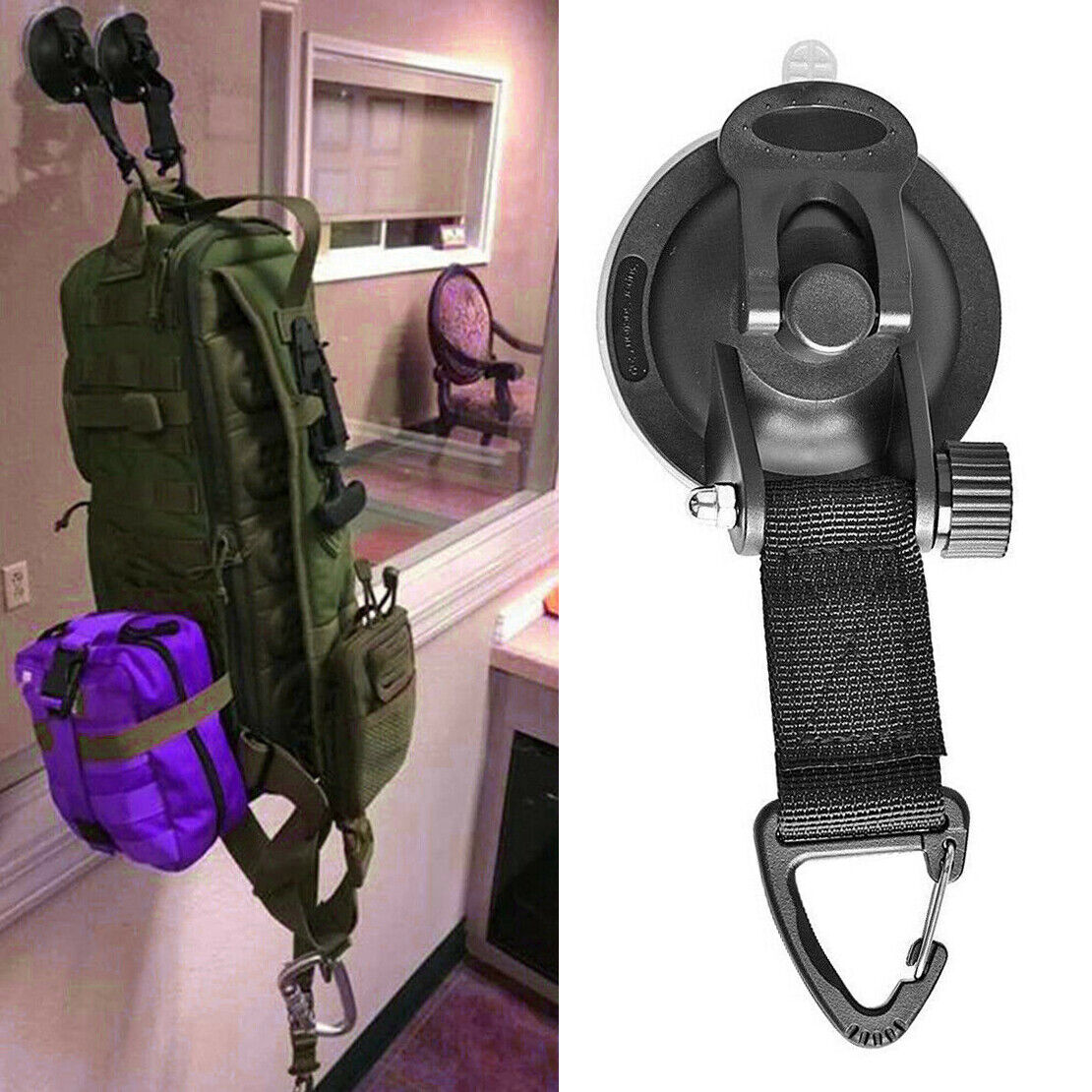 Heavy Duty Suction Cup Anchor With Securing Hook Tie Down Camping Tarp