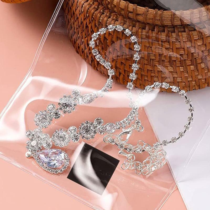 100Pcs Self Seal Jewelry Storage Bags Earring Pouches 20Pcs Antioxidant Sheet