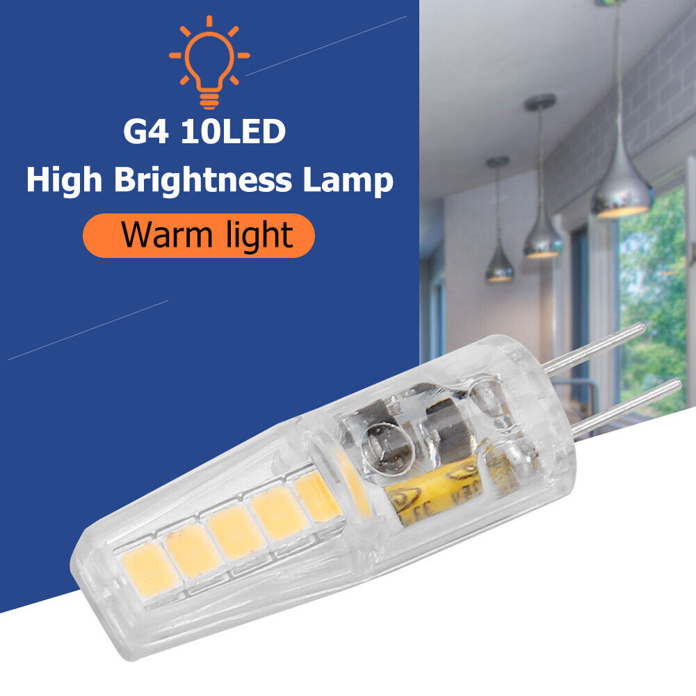 12V AC/DC G4 LED Lamp Bulb 2W SMD2835 10LED Chandelier Light Bulb (WW)