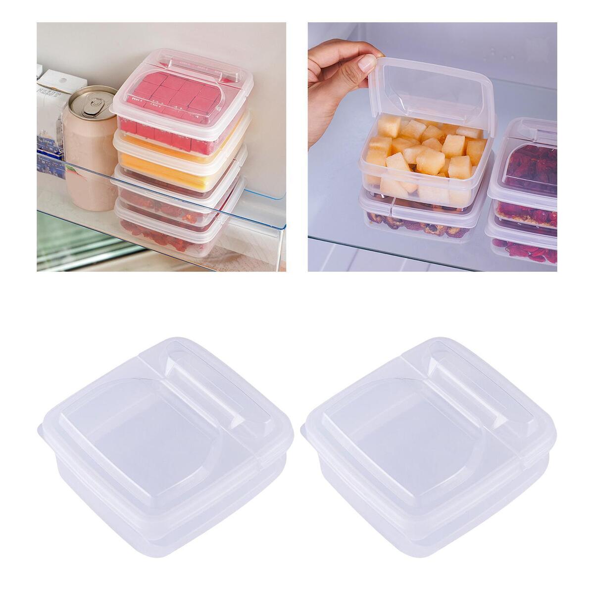 2Pcs Refrigerator Container Airtight Plastic Storage Containers Food