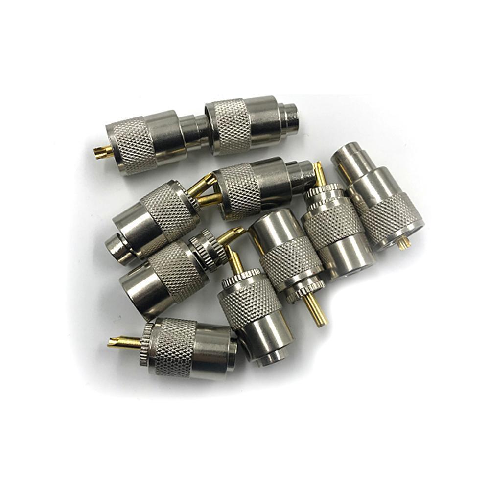 10pcs UHF PL259 Male Twist-on Connectors RG8 RG58 RF Coaxial Cable Adapters