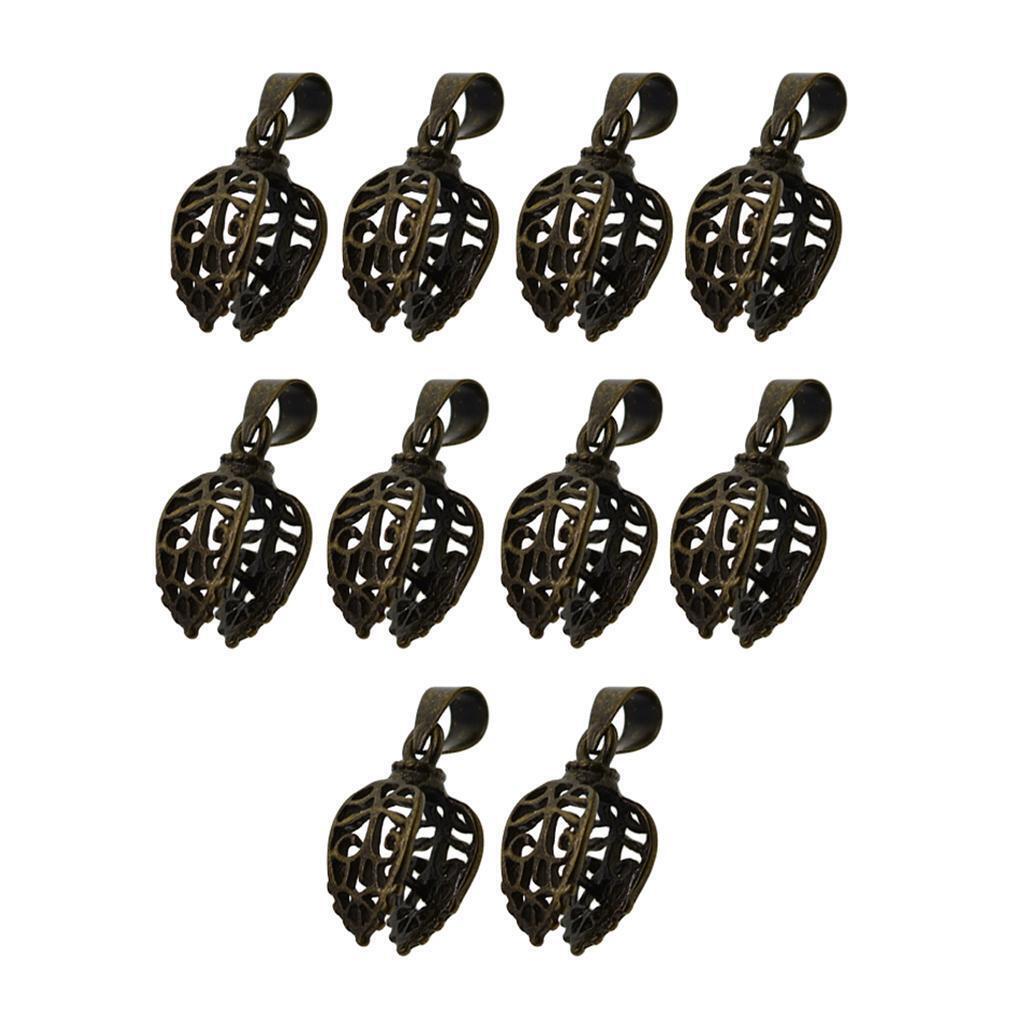 10 Sets 24mm Bronze Filigree Pendant Pinch Clip Jewelry Bails Connectors