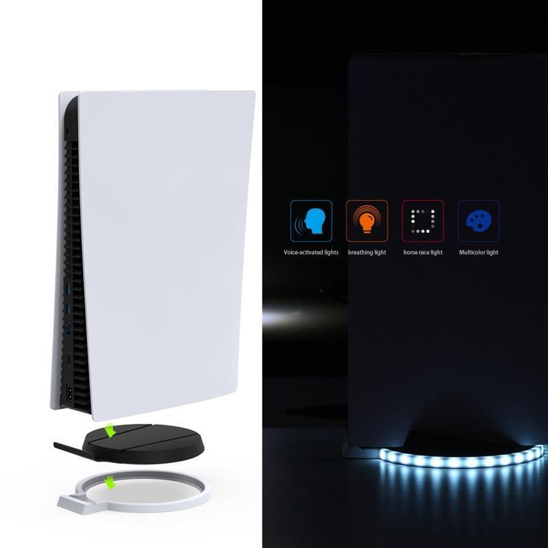 ForPS5 Host Vertical Stand Base LED Atmosphere RGB Luminous Light Game Console