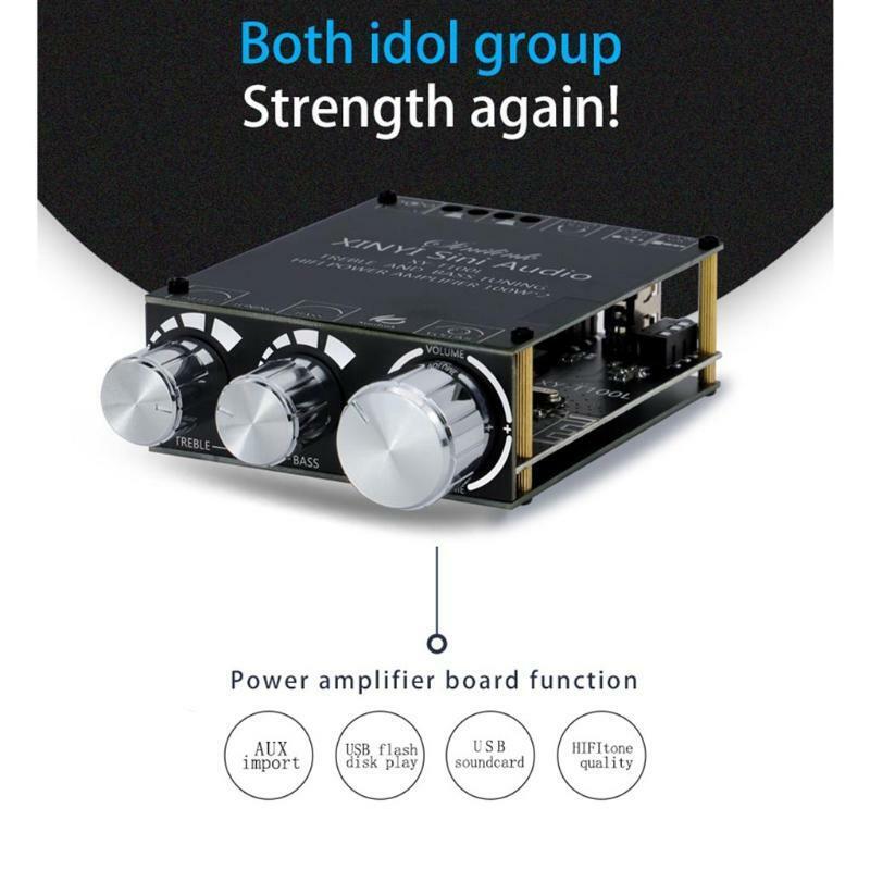 Digital Power Amplifier Board 100W+100W 3.5mm AUX 2.1 Channel Class D 5V-24V 10A