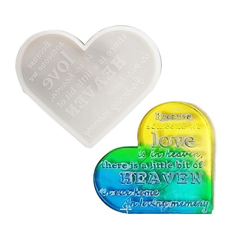 5Pcs Geometry Mirror Love Photo Frame Epoxy Mold for DIY Craft Decorative Mould