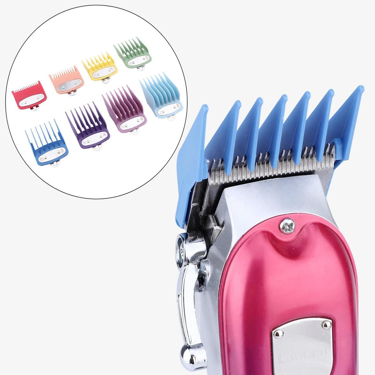 8 Pieces Hair Clipper Guards with Metal Clip for Wahl Hair Clippers Barber