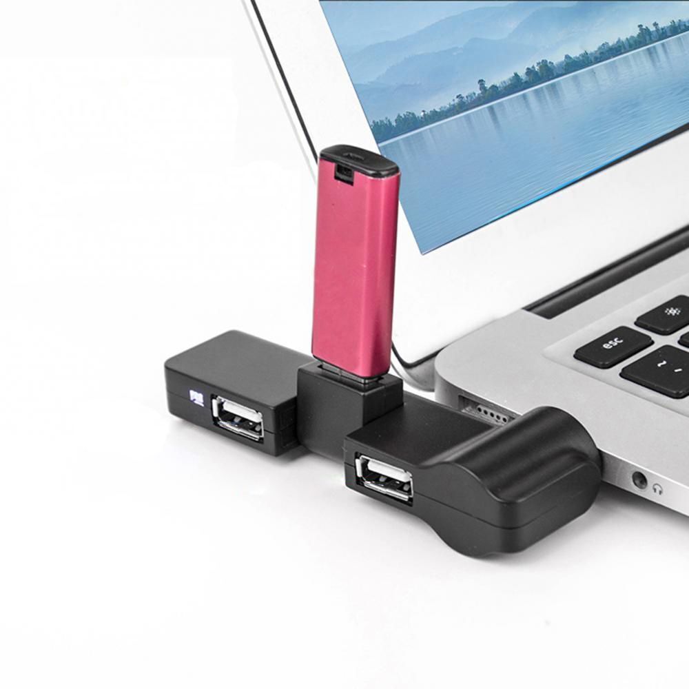 Mini Data Cable Adapter Rotatable USB Hub Splitter Expander USB Adapter