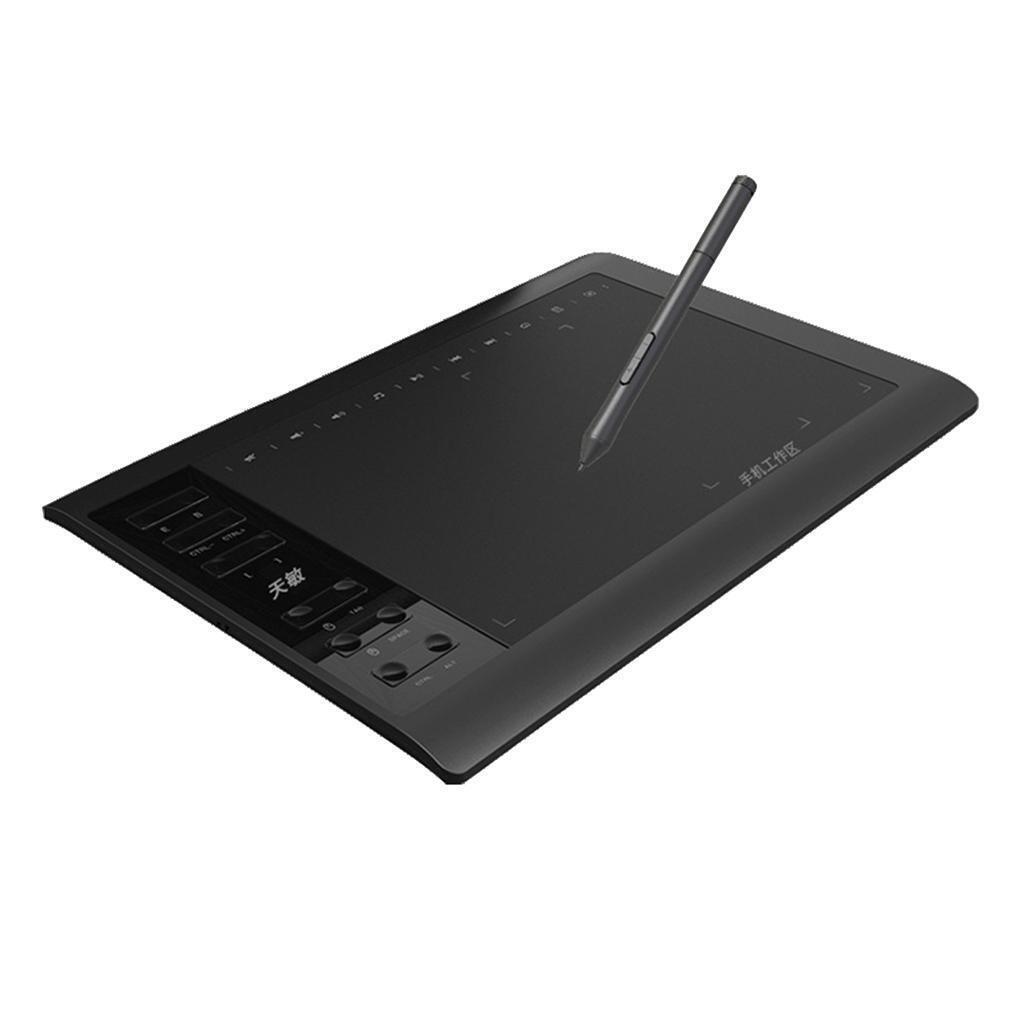 10" x 6" Screen Graphics Drawing Tablet with 8192 Levels Battery-Free Pen, 10