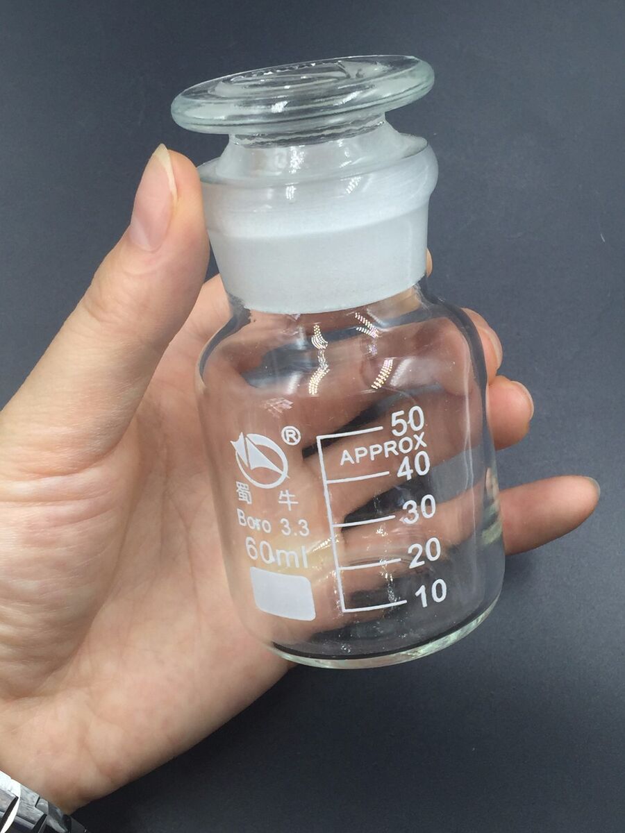 60ml Clear Glass Reagent bottle,Wide mouth,with ground stopper