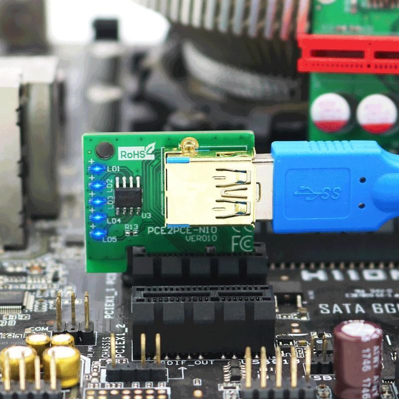 PCIE VER010 VER010-X Graphics Card PCI-E Extender 1X 16X Adapter Card 8Capacitor