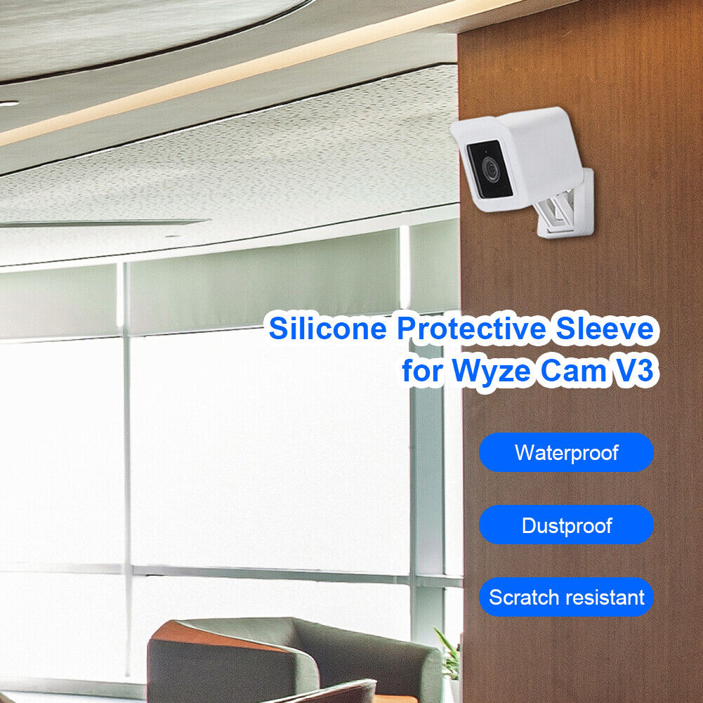 2pcs Waterproof Case for Wyze Cam V3 Security Camera Cover Skin (White)