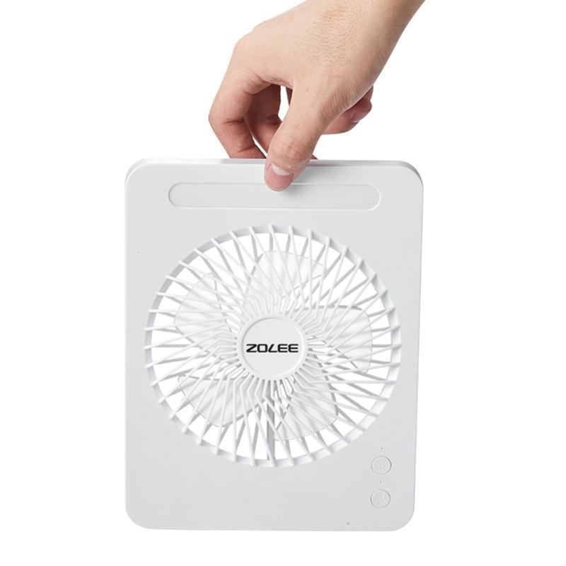 USB Rechargeable Portable Fan with LED Lamp 3 Speed 2400mAh Electric Fan