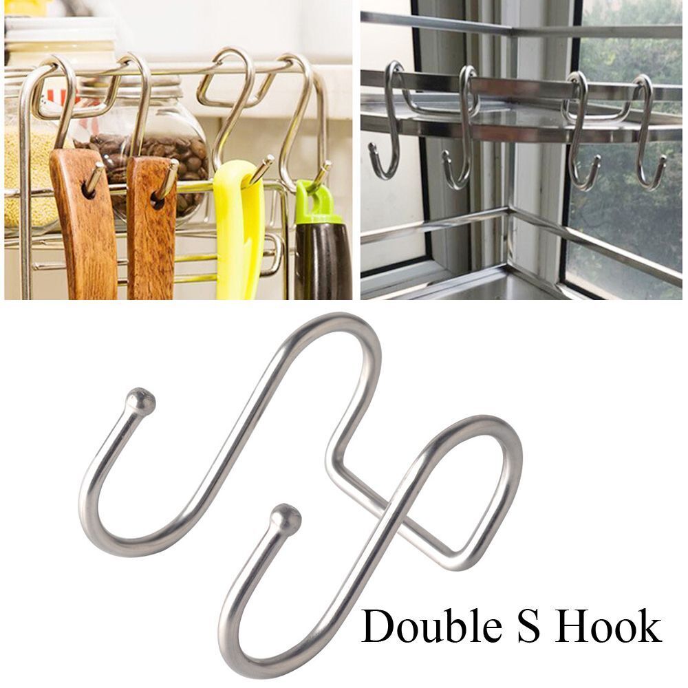 Organizer Stainless Steel Double S Shaped Hook Clasps Hooks Hanger Storage Rack