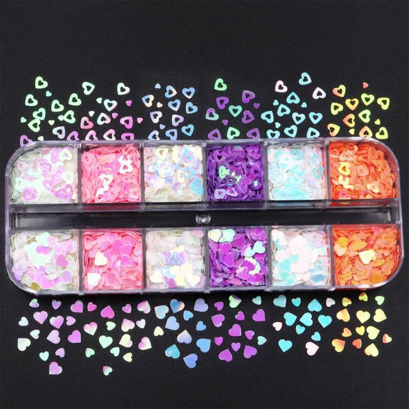 Valentine's Day Nail Art Glitter Sequin Nail Paillette Flake Decor Manicure Tool