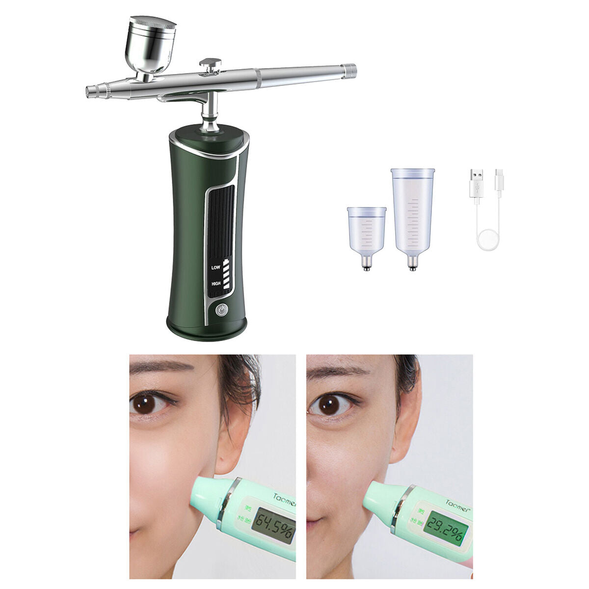 Airbrush Kit w/ Air Compressor,0.4mm Portable Mini Cordless Airbrush Gun Kit