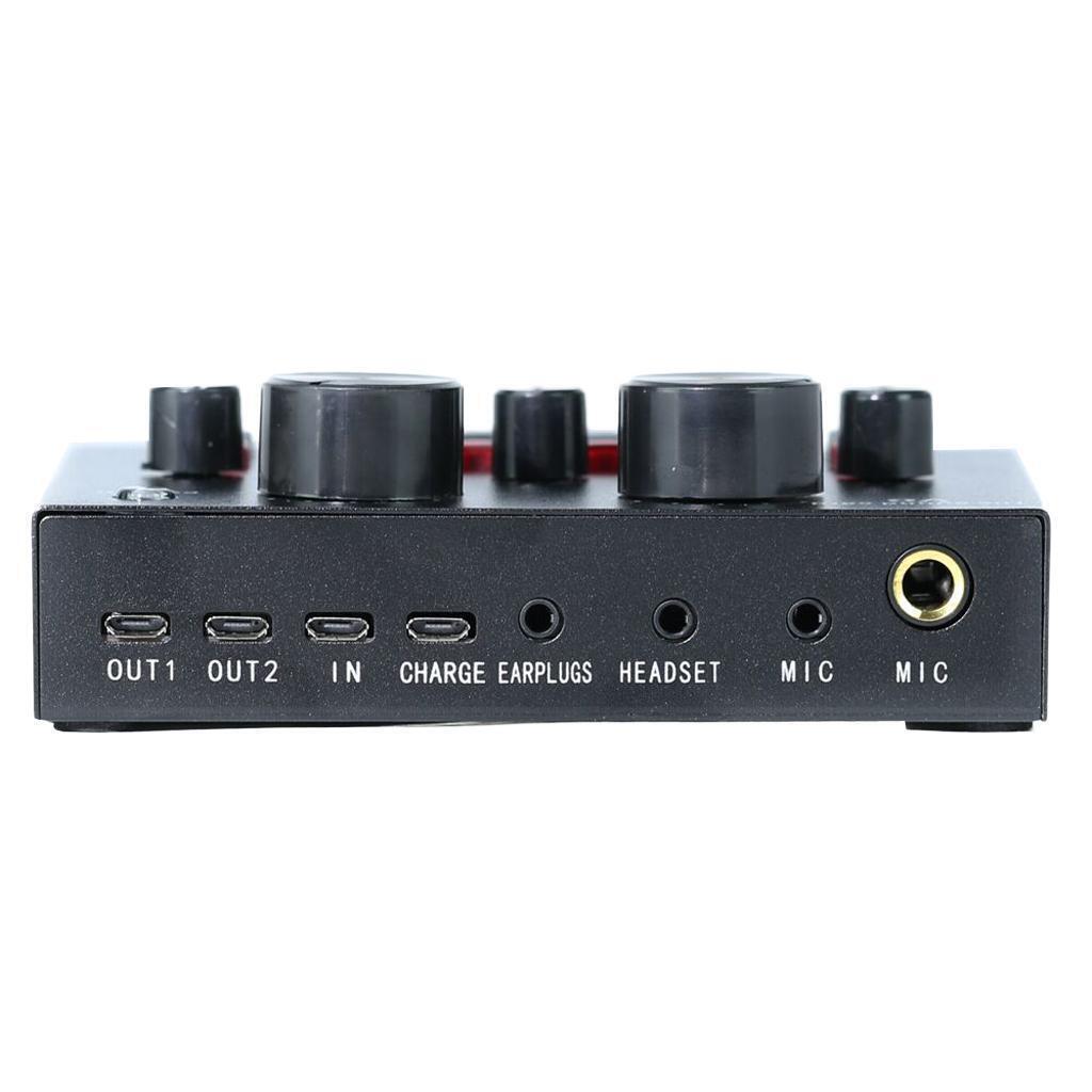 V8 USB Headset Live External Sound Card Dual DSP 12 Sound Effect Audio Mixer
