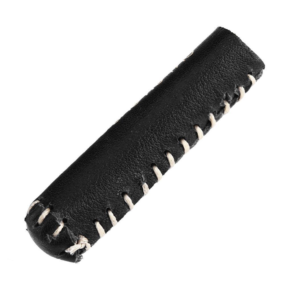 Leather Snooker Cue Tip Cover Protector Sleeve for Stick Billiard(Black)