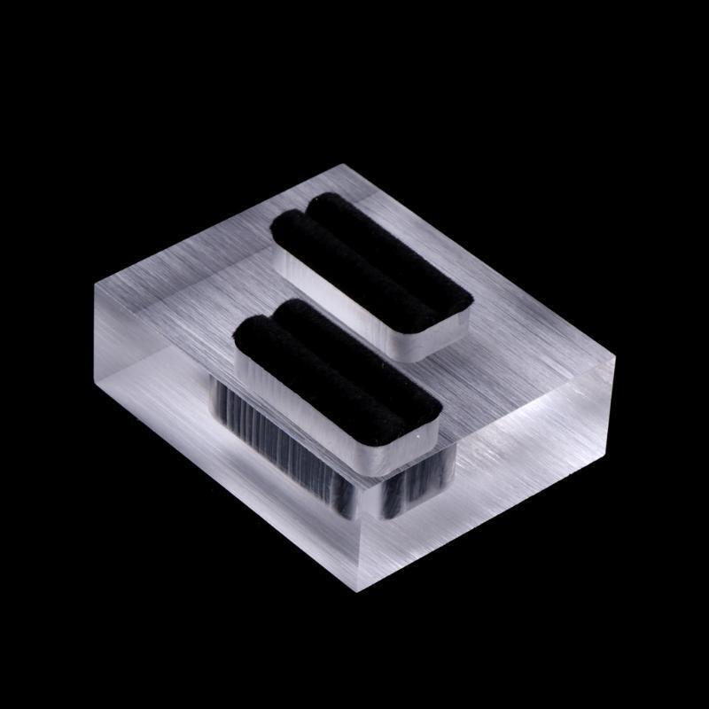Clear Acrylic Double Rings Display Stand Jewelry Store Showcase Holder Organizer