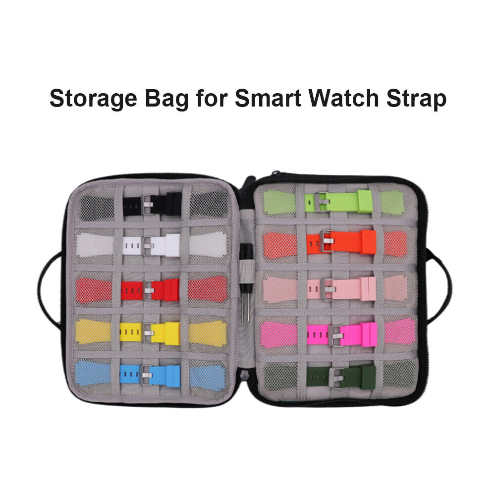 Portable Watch Strap Storage Bag Organizer Watchband Holder Box (Gray)